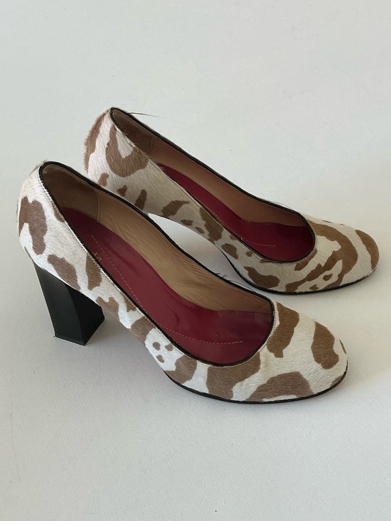 kate spade Shoes - kate spade Brown and White Leopard-Print Block Heel Pumps